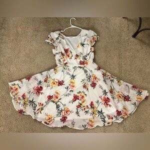 White Floral Summer/Spring Dress NWOT
